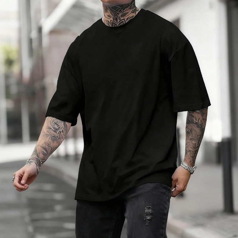 T-shirt noir en coton lourd 45 - Undershirt Crew Neck avis et prix